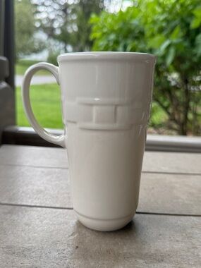 Longaberger Cream Tall Ceramic Coffee Mug